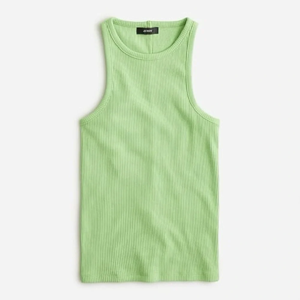 J.Crew NWOT Ribbed Tank Top Green Sleeveless Scoop Neck XS